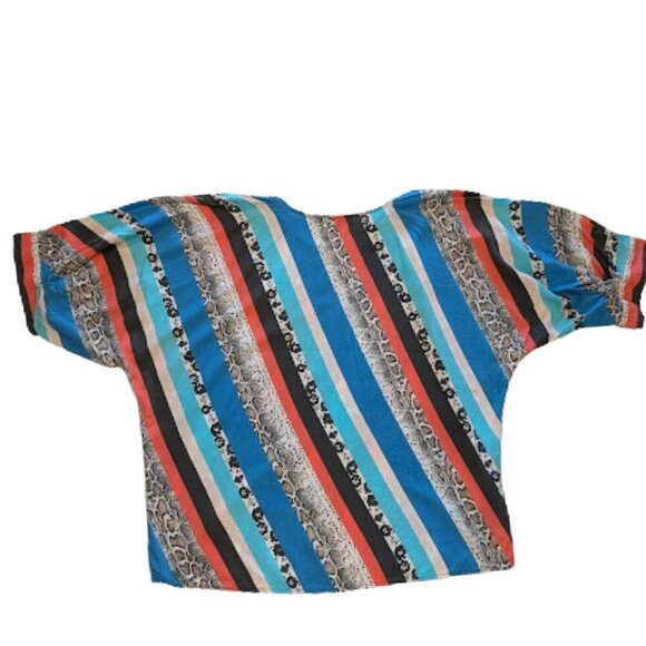 Oversized Boho Style Python Stripe Kimono Top Tolani Collection Size Large - Picture 6 of 12